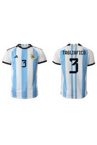 Fotbalové Dres Argentina Nicolas Tagliafico #3 Domácí Oblečení MS 2022 Krátký Rukáv